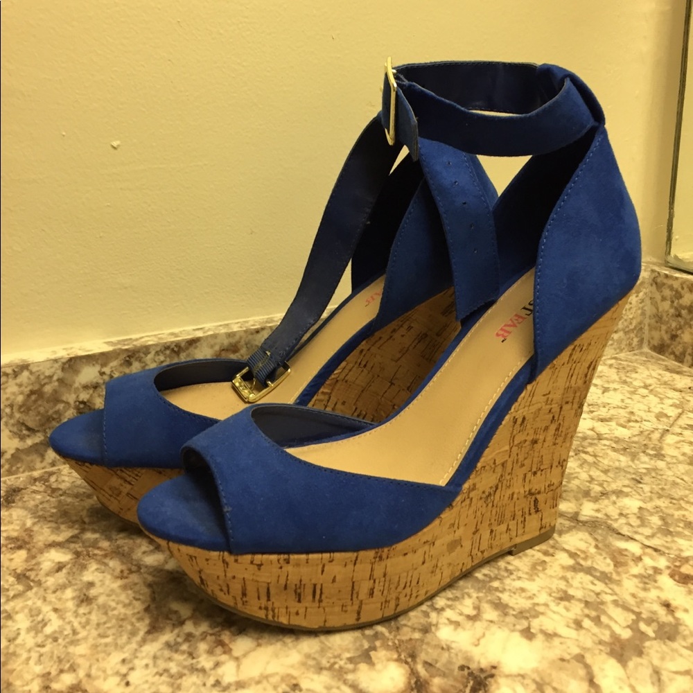 Royal Blue Wedges